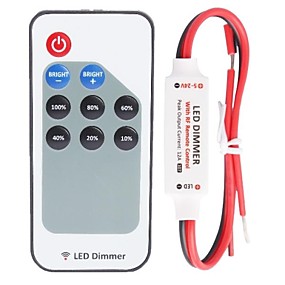 baratos Controles RGB-Zdm 1 pc 9 chave sem fio mini led controlador dimmer rf controle remoto para 5050 3528 única cor levou luz de tira dc5-24v 12a