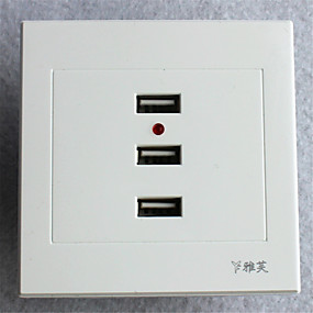 baratos Interruptores &amp; Soquetes-tipo 86 usb * 3 fonte de alimentação branco acessório de iluminação de alta qualidade