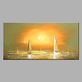 baratos Pintura-Pintura a Óleo Pintados à mão - Abstrato Modern Sem armação interna / Lona Laminada