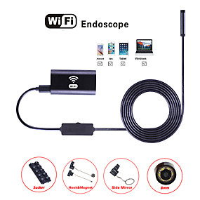 baratos CCTV Cameras-wifi endoscope camera inspection borescope cam endoscopio lente de 8mm 10m tubo rígido semi rígido para ios endoscópio endoscópio