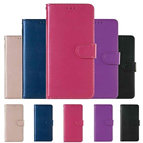 baratos Huawei P30-Capinha Para Huawei Huawei P20 / Huawei P20 Pro / Huawei P20 lite Carteira / Porta-Cartão / Antichoque Capa Proteção Completa Sólido Rígida PU Leather / P10 Lite