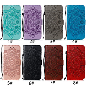 baratos Huawei P30-Capinha Para Huawei Huawei P30 / Huawei P30 Pro / Huawei P30 Lite Porta-Cartão / Com Suporte / Flip Capa Proteção Completa Flor Rígida PU Leather / P10 Lite