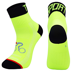 baratos Esportes e Lazer-Meias de compressão Meias Esportivas / Meias Atléticas Meias Equipe Meias de Ciclismo Homens Futebol Ciclismo / Moto Moto / Ciclismo Respirável Vestível 1 par Inverno Côr Sólida Náilon Chinês Laranja