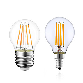 baratos Lâmpadas de LED Filamento-1pç 4 W Lâmpadas de Filamento de LED 380 lm E14 E12 E26 / E27 G45 4 Contas LED COB Regulável Branco Quente 220-240 V 110-130 V / 1 pç / RoHs / LVD