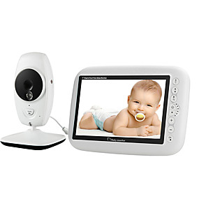 baratos Monitores Bebê-Apoio sem fio home do monitor do bebê do hd de 720p HD luzes sem fio da noite do intercomunicador de 2 câmeras do apoio
