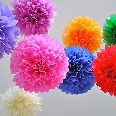 10 PCS 4 Inch Tissue Paper Crafts Pom Poms Flower Party Decoration ...