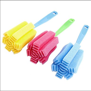 baratos Limpeza de Cozinha-limpeza de casa escova esponja ferramenta para cor aleatória copo garrafa wineglass coffe chá de vidro cozinha