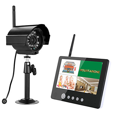 baratos Sistemas de Circuito Fechado de Televisão-ennio câmeras sem fio digitais do tft 2.4g de 7 polegadas monitora o sistema de segurança do dvr do quadrilátero 4ch com luz da noite do ir