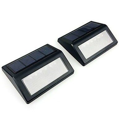 baratos Arandelas de Exterior-2 pcs 6 led à prova d 'água parede led luz solar da noite pir sensor de movimento auto swith lâmpada solar varanda caminho rua cerca jardim luz