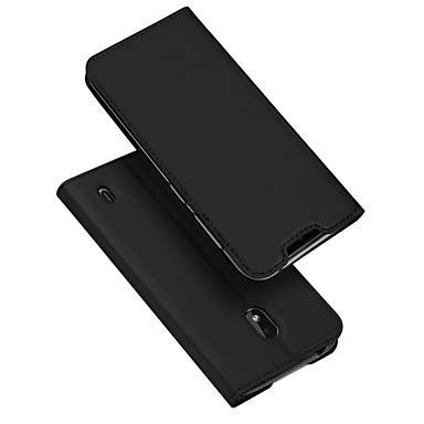 baratos Capinhas para Nokia-Capinha Para Nokia Nokia 2.2 Porta-Cartão / Com Suporte / Flip Capa Proteção Completa Sólido PU Leather / TPU